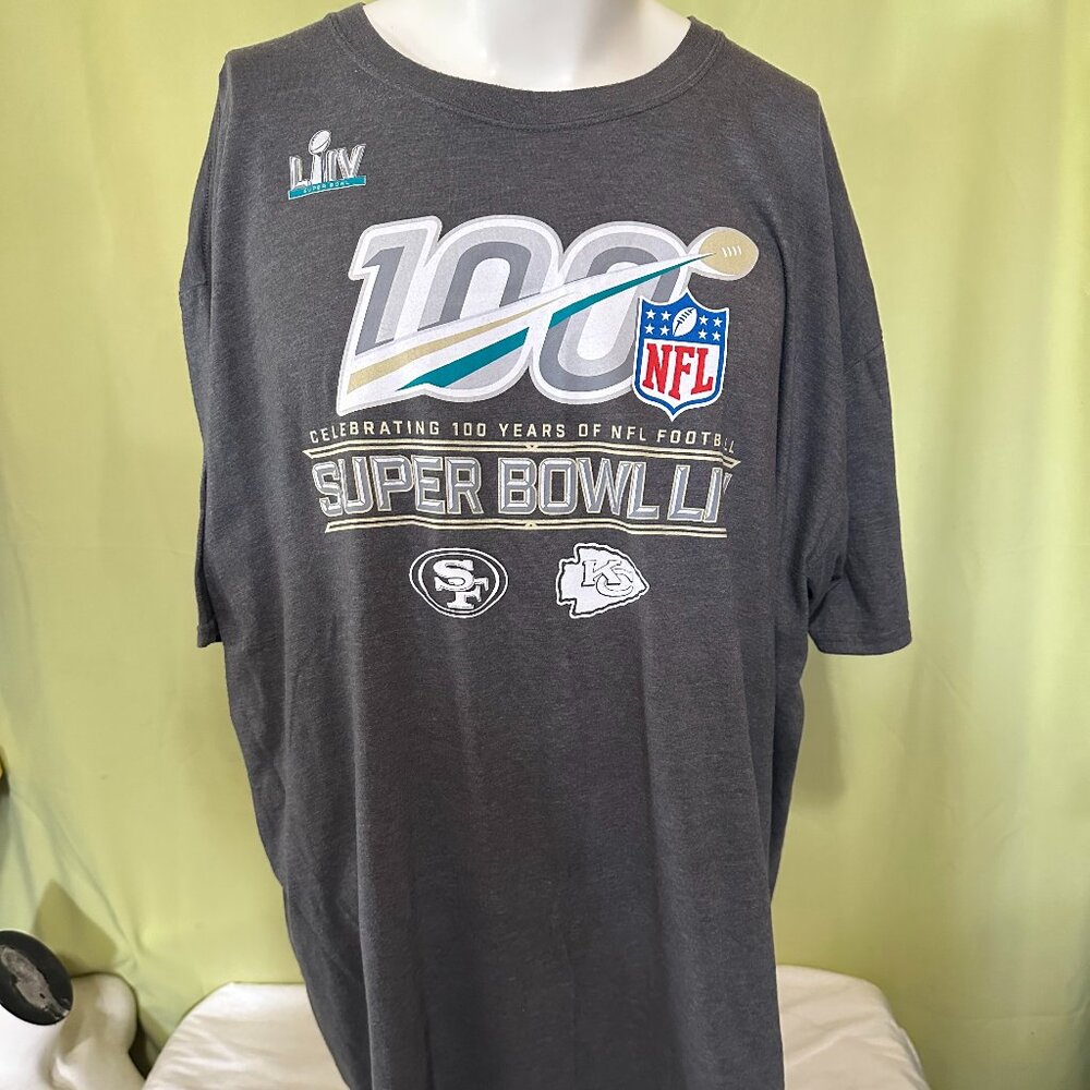 Kansas City Chiefs San Francisco 49ers Super Bowl LIV Men's Gray T Shirt 3XL XXX